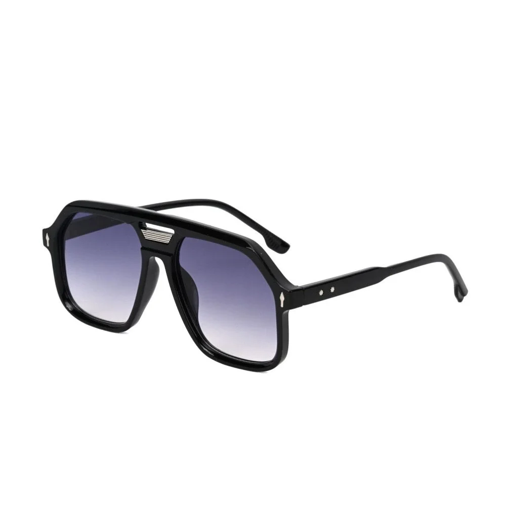 Mens Oversized Square Hip Hop Sunglasses Black Frame Gradient Lens‎ Lentes Gafas